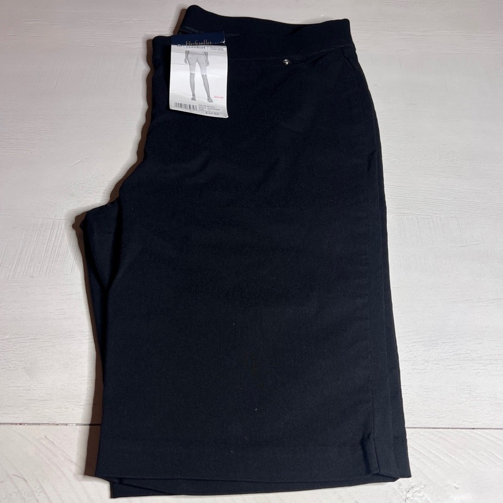 Rafaella Comfort Black Bermuda Shorts Womens Size 16 New with Tags Stretch